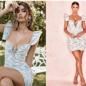 house of cb, kara floral dress, xs